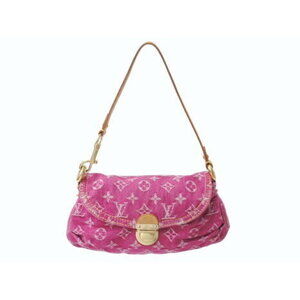 Louis Vuitton Pleaty one shoulder bag Monogram denim pink